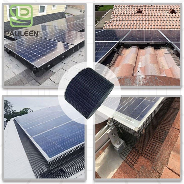 Black Coated Solar Panel Bird Blocker Mesh Critter Guard Mesh