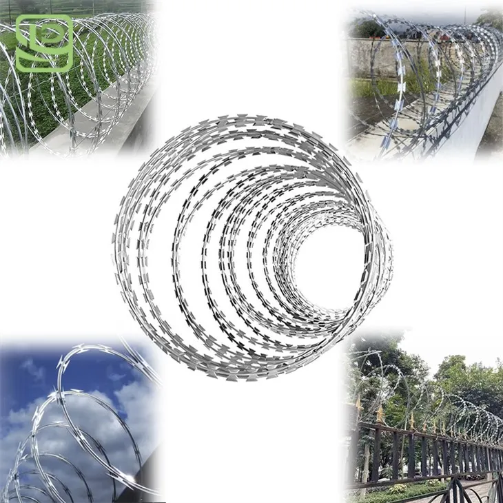 Razor Barbed Wire Coils With Anti-Climbing Galvanized Protection Razor Barbed Wire Coils With Anti-Climbing Galvanized Protection